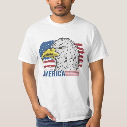 T-shirt Aigle américain avec drapeau (Devant)