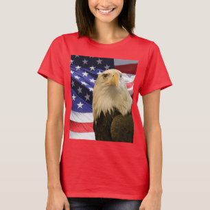 T-shirt Aigle américain chauve et drapeau