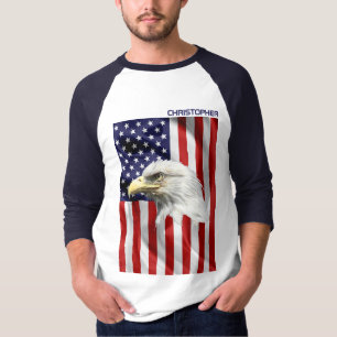 T-shirt Aigle américain classique, Drapeau américain, Patr