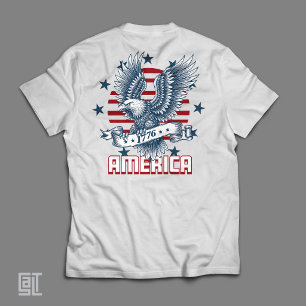 T-shirt Aigle américain patriote 1776 Drapeau USA Vintag