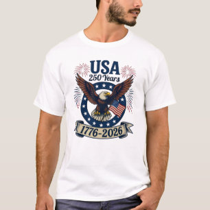 T-shirt Aigle Américain Patriotique 250 Ans 1776-2026
