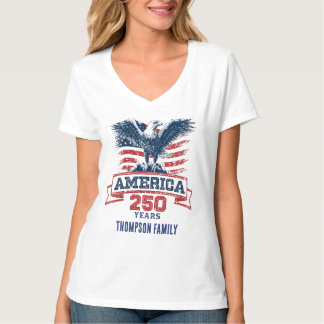 T-shirt Aigle américain patriotique Joyeux 250e anniversai