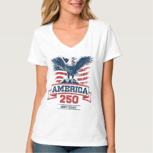 T-shirt Aigle Américain Patriotique Joyeux 250e Anniversai