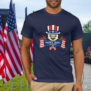 T-shirt Aigle Américain Patriotique Joyeux 250e Anniversai