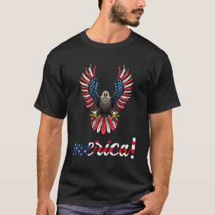 T-shirt Aigle Américain Pour Enfants 4 juillet Us Drapeau