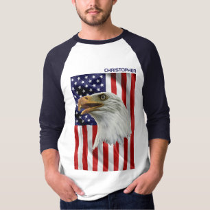T-shirt Aigle Américain Vigilant, Drapeau Américain, Patri