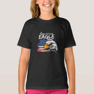 T-shirt Aigle avec drapeau américain