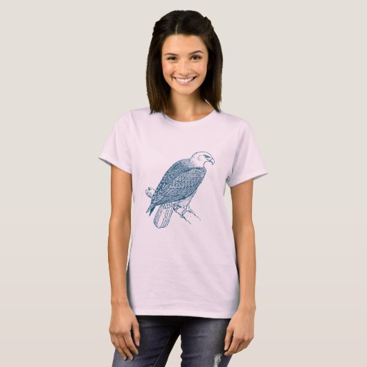 T-shirt Aigle Bald - Bleu Océan (Devant entier)