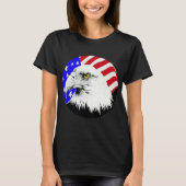 T-shirt Aigle chauve et drapeau américain pour femmes (Devant)