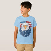 T-shirt Aigle cool américain Enfants patriotiques (Devant entier)
