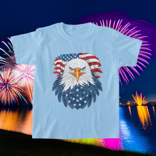 T-shirt Aigle cool américain Enfants patriotiques