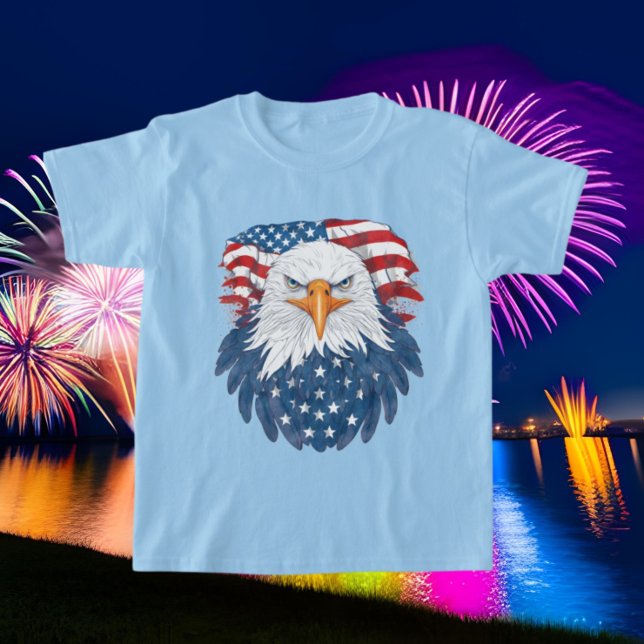 T-shirt Aigle cool américain Enfants patriotiques