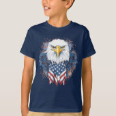 T-shirt Aigle cool américain Enfants patriotiques (Devant)