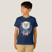 T-shirt Aigle cool américain Enfants patriotiques (Devant entier)