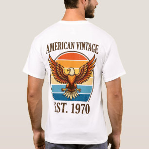 T-Shirt Aigle Coucher de Soleil Américain Vintage