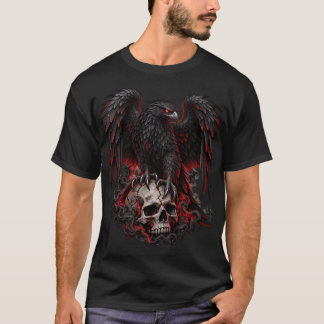 T-shirt Aigle Crâne Gothique Streetwear Graphique Héritage