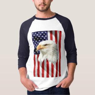 T-shirt Aigle d'Amérique cool, Drapeau des États-Unis, Pat