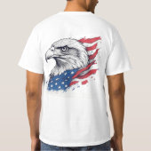 T-shirt Aigle de style tatouage avec drapeau – Conception (Dos)