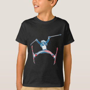 T-shirt Aigle écarté américain drôle ski aigle écarté amér