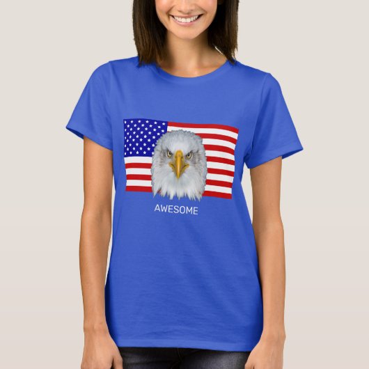 T-shirt Aigle et drapeau américain (Devant)