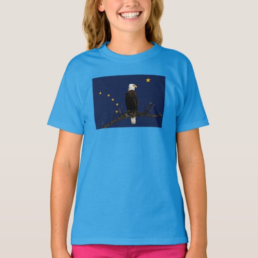 T-shirt Aigle Et Drapeau De L'Alaska (Devant)