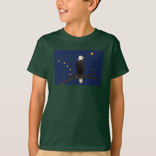 T-shirt Aigle Et Drapeau De L'Alaska (Devant)