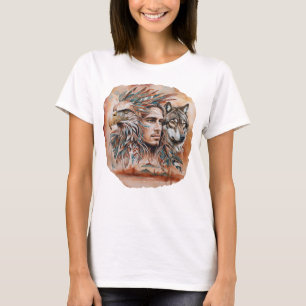 T-shirt Aigle - Homme - Loup - art aquarelle 1 - Fan Fun