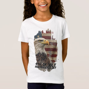 T-Shirt Aigle majestueux et drapeau – Esprit de liberté