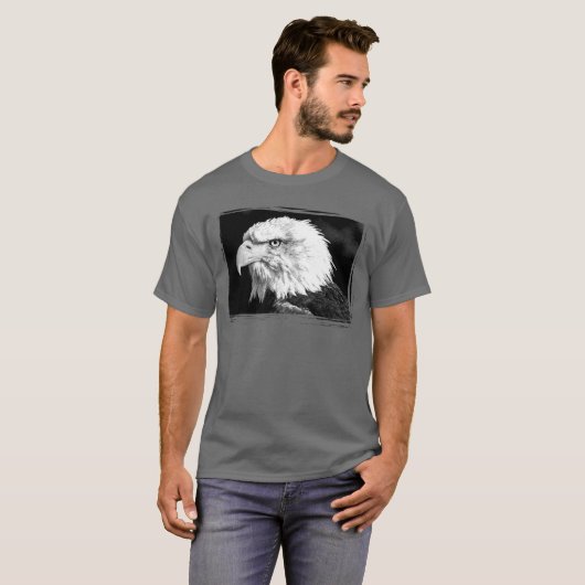 T-shirt Aigle Modèle Élégant gris foncé Ajouter image (Devant entier)