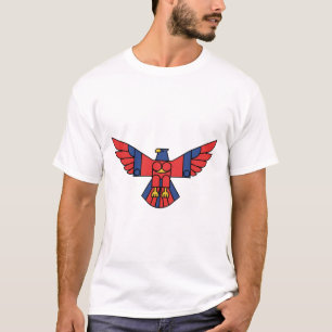 T-shirt Aigle Moderne – Vol Géométrique aux Couleurs Prima