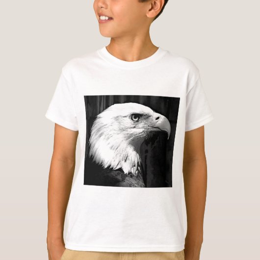T-shirt Aigle noir et blanc (Devant)