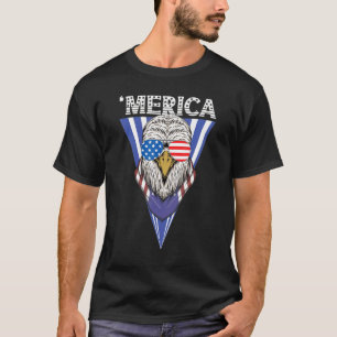T-shirt Aigle patriotique 4 juillet Drapeau américain amér