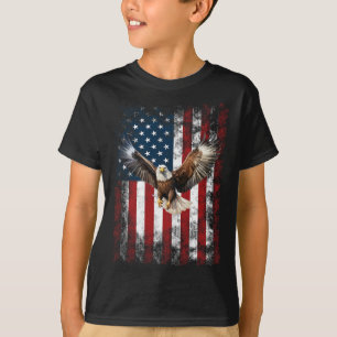 T-shirt Aigle Patriotique 4 Juillet Drapeau Américain Usa