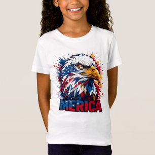 T-Shirt Aigle patriotique américain graphique vintage USA