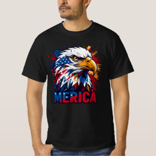 T-shirt Aigle patriotique américain graphique vintage USA