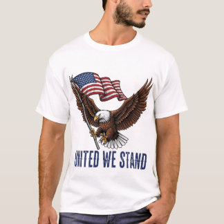 T-shirt Aigle patriotique avec drapeau américain - "United
