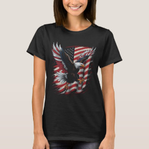 T-shirt Aigle patriotique de l'aigle à drapeau américain 4