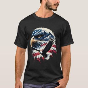 T-shirt Aigle Patriotique Drapeau Usa 4 Juillet Homme Femm