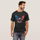 T-shirt Aigle Patriotique Eagle, Drapeau Américain 4e De (Devant entier)
