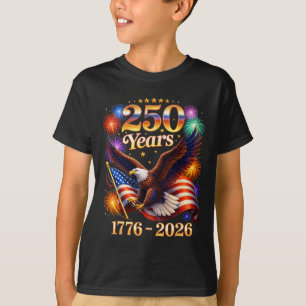 T-shirt Aigle Patriotique Et Drapeau 250 Ans 1776-2026 4 J
