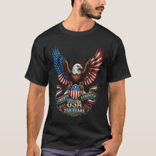 T-shirt Aigle patriotique Liberté Force 250 ans États-Unis