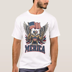T-shirt Aigle Patriotique Merica Vintage Vector Design de