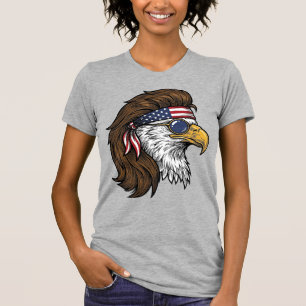 T-shirt Aigle patriotique Mullet Gravure vintage vecteur D