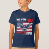 T-shirt Aigle patriotique sans terre brave drapeau (Devant)