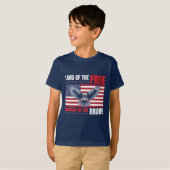 T-shirt Aigle patriotique sans terre brave drapeau (Devant entier)