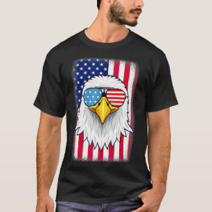 T-shirt Aigle patriotique USA Drapeau américain 4 juillet