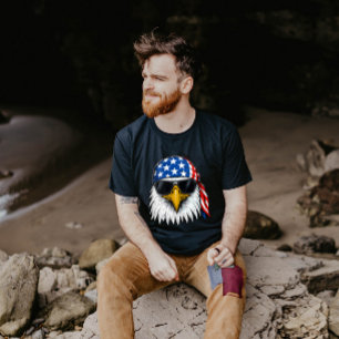 T-shirt Aigle rouge blanc et bleu Jour de l'indépendance