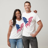T-shirt Aigle rouge et bleu (Unisexe)