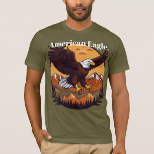 T-shirt Aigle royal à tête blanche planant au-dessus des s