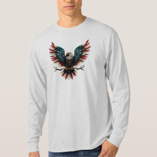 T-shirt Aigle rustique patriotique américain/américain cha